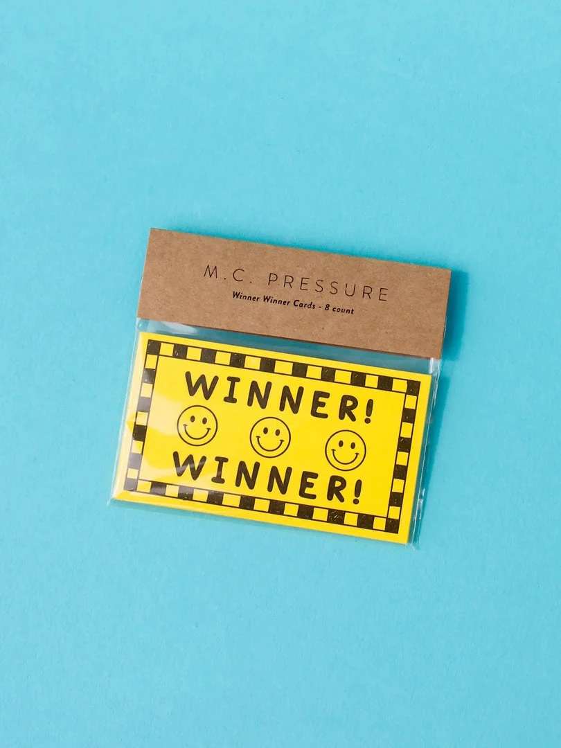 M.C. Pressure Winner Winner Letterpress Card Pack Greeting Cards 3 M.C. Pressure Winner Winner Letterpress Card Pack Greeting Cards
