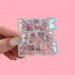 The Peach Fuzz Break Fake Rules Mirror Sticker