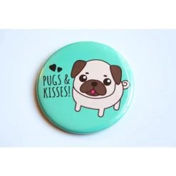 Tiny Bee Cards Pugs And Kisses Dog Magnet