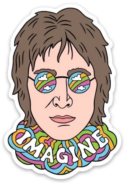 The Found Stickers John Lennon Die Cut Sticker 3 The Found Stickers John Lennon Die Cut Sticker