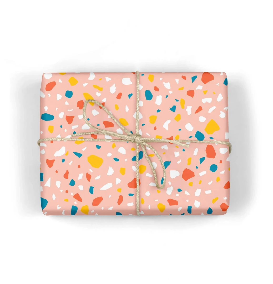 MELLOWWORKS Terrazzo Blush Gift Wrap Sheet Gift And Favor Supply 3 MELLOWWORKS Terrazzo Blush Gift Wrap Sheet Gift And Favor Supply