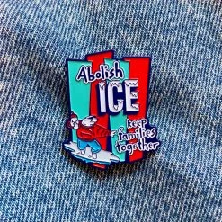 The Peach Fuzz Accessories Abolish ICE Enamel Pin