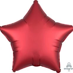 Anagram 19" Satin Luxe™ Red Sangria Star Balloons