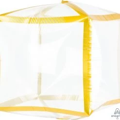 Anagram 15" Gold Trim Cubez Balloons