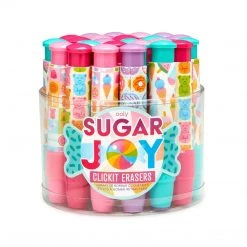 OOLY Fun Stuff Click-It Erasers: Sugar Joy