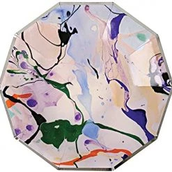 Meri Meri Multicolor Marble/Watercolor Plates (small)