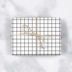 MELLOWWORKS Gift And Favor Supply Modern Grid Gift Wrap Sheet