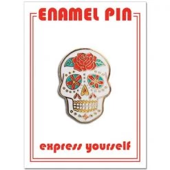 The Found Fun Stuff Sugar Skull Enamel Pin