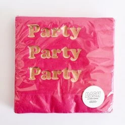 Bash Party Goods Party Foil Napkins - Hot Pink And Rose Gold Foil