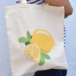 Paper Art Scissors Lemon Tote Bag Apparel