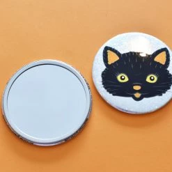 Smarty Pants Paper Accessories Black Cat Pocket Mirror