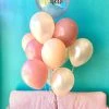 Party Art Community Custom Peachy Pink Happy Birthday - Balloon Bouquet Bouquets (Pick Up Only)