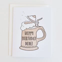 Inclosed Letterpress Co. Hoppy Birthday Dude Greeting Cards