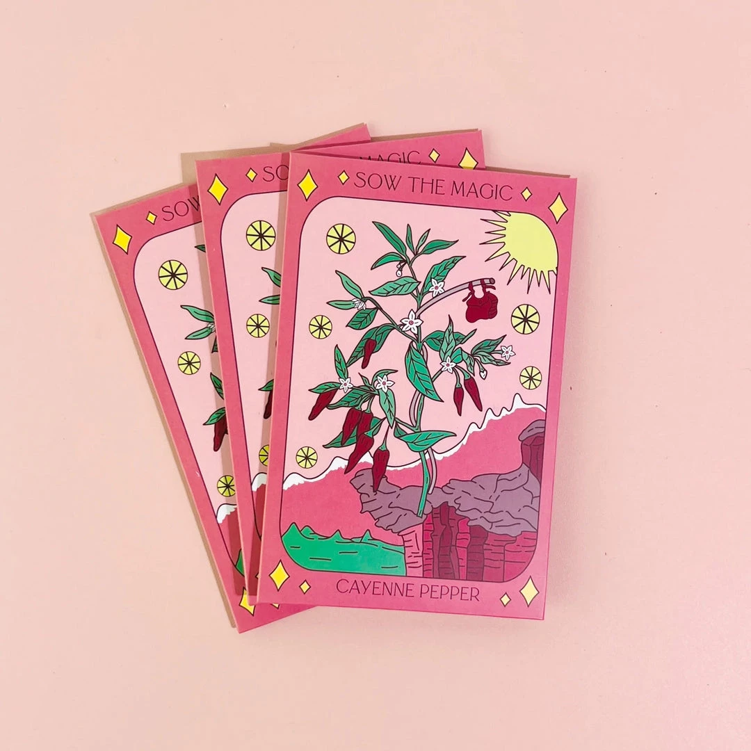 Sow The Magic Cayenne Pepper Tarot Seed Packet Art & Home 3 Sow The Magic Cayenne Pepper Tarot Seed Packet Art & Home