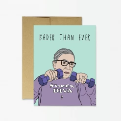 Party Mountain Paper Co Greeting Cards RBG "Bader Than Ever" Card
