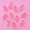 Bash Party Goods Bright Pink Number Candles Cake Toppers