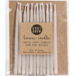Knot & Bow Natural Beeswax Party Candles Ivory