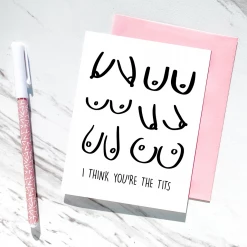 Hooray All Day I Think You're The Tits Card Greeting Cards