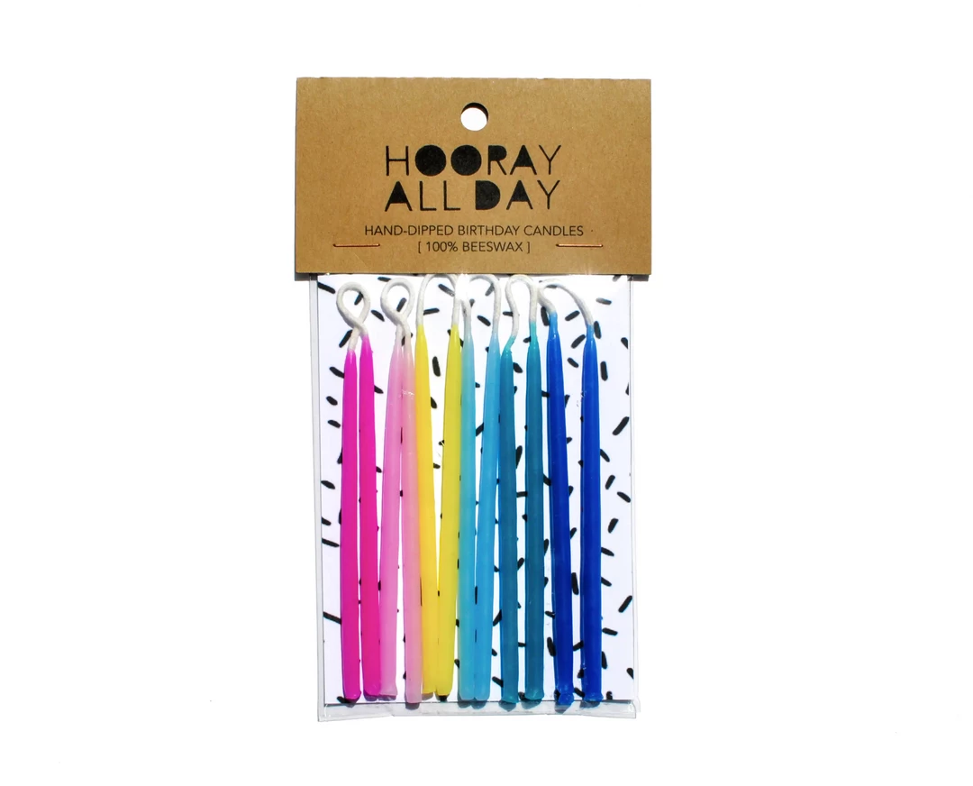 Hooray All Day 100% Beeswax Hand-Dipped Birthday Candles - Rainbow 3 Hooray All Day 100% Beeswax Hand-Dipped Birthday Candles - Rainbow