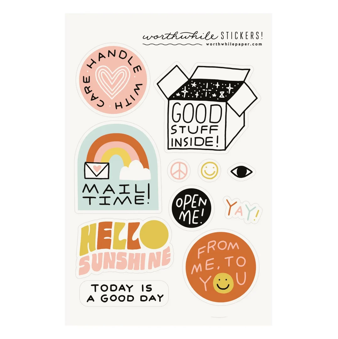 Worthwhile Paper Snail Mail Sticker Sheet (set Of 2) 3 Worthwhile Paper Snail Mail Sticker Sheet (set Of 2)