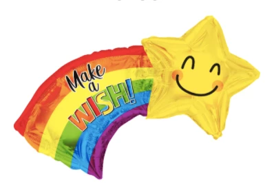 Convergram Balloons 28" Make A Wish Shooting Star Shape 3 Convergram Balloons 28" Make A Wish Shooting Star Shape