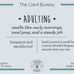 The Card Bureau Candles 8 Oz Adulting Soy Candle