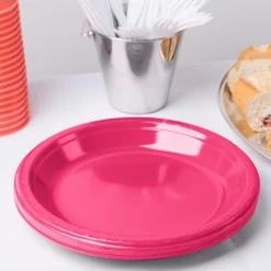 Party Art Community Tableware Hot Magenta 9-inch Party Paper Plates
