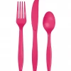 Party Art Community Hot Magenta Party Plastic Cutlery Set