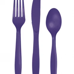 Party Art Community Purple Party Plastic Cutlery Set