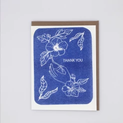 Loteria Press Greeting Cards Thank You Hibiscus Blue Card