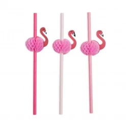 Cakewalk Assorted Flamingo Straws