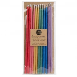 Knot & Bow Assorted Tall Beeswax Birthday Candles Rainbow