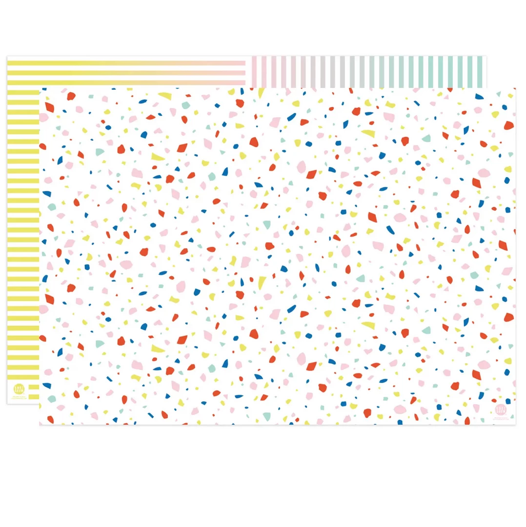 Knot & Bow Gift And Favor Supply Rainbow Chip + Gradient Stripe Double Sided Flat Wrap 3 Knot & Bow Gift And Favor Supply Rainbow Chip + Gradient Stripe Double Sided Flat Wrap