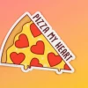 Tiny Bee Cards Stickers Pizza My Heart Vinyl Sticker