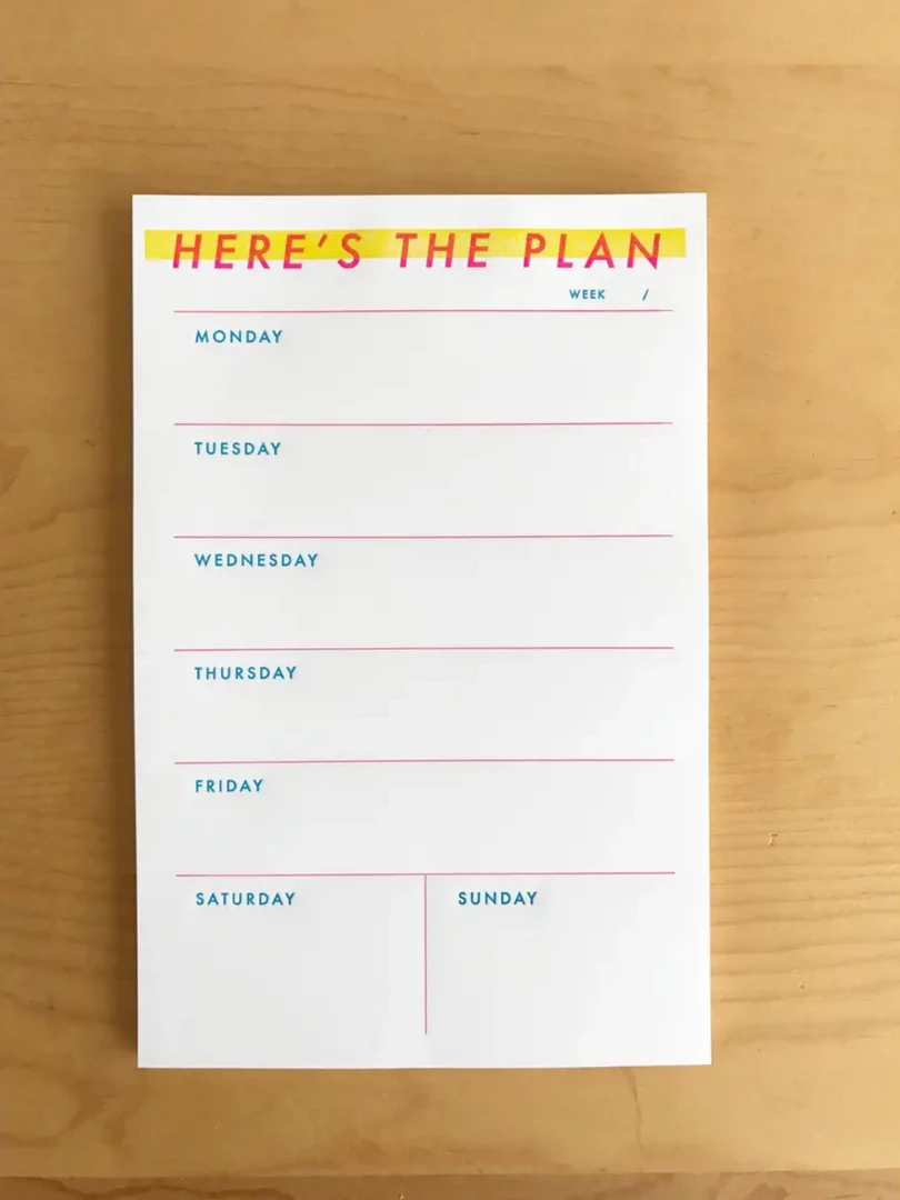 M.C. Pressure Notebooks + Notepads Here Is The Plan Weekly Notepad 4 M.C. Pressure Notebooks + Notepads Here Is The Plan Weekly Notepad