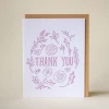 M.C. Pressure Greeting Cards Thank You Floral Greeting Card