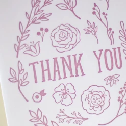 M.C. Pressure Greeting Cards Thank You Floral Greeting Card