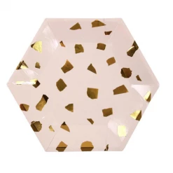 Meri Meri Terrazzo Blush Plates (small)