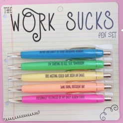 Fun Club Pens + Pencils Work Sucks Pen Set