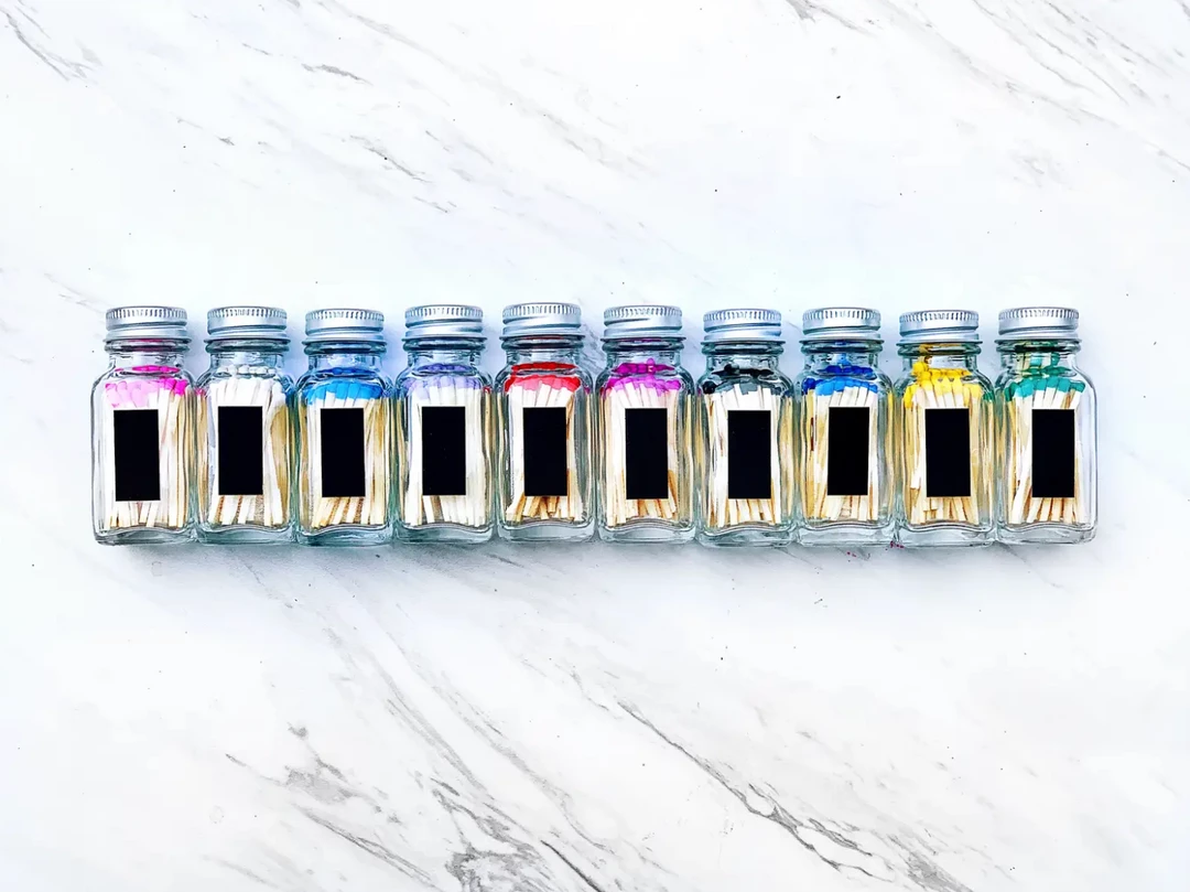 Hooray All Day Colorful Wooden Matches In Little Glass Bottle - Marigold Art & Home 4 Hooray All Day Colorful Wooden Matches In Little Glass Bottle - Marigold Art & Home