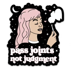 Fun Club Stickers Pass Joints, Not Judgement Sticker