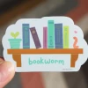Free Period Press Stickers Bookworm Vinyl Sticker