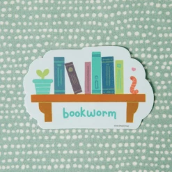 Free Period Press Stickers Bookworm Vinyl Sticker