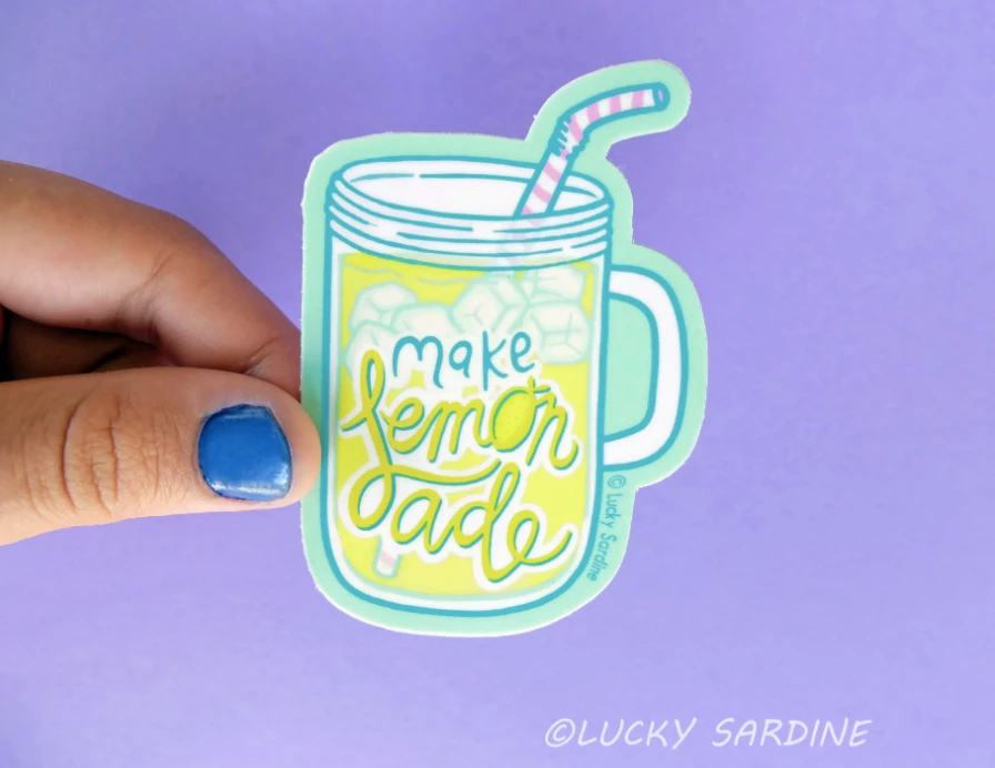 Lucky Sardine Make Lemonade Vinyl Sticker Stickers 3 Lucky Sardine Make Lemonade Vinyl Sticker Stickers