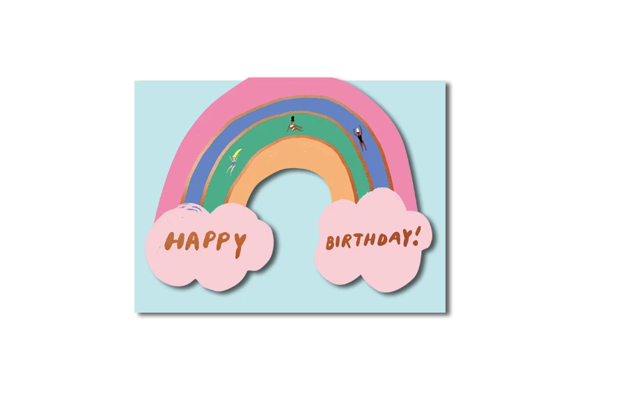 Carolyn Suzuki Rainbow Birthday - Die Cut Greeting Card 3 Carolyn Suzuki Rainbow Birthday - Die Cut Greeting Card
