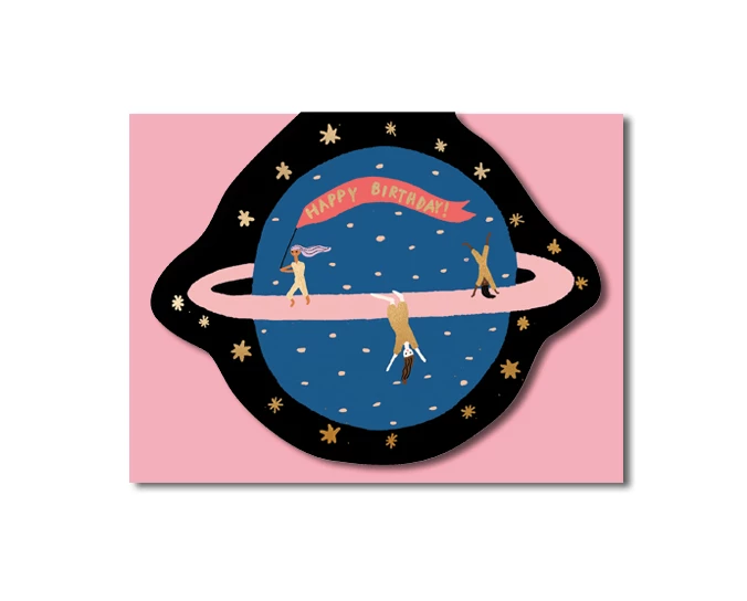 Carolyn Suzuki Birthday Planet Fun - Die Cut Greeting Card 3 Carolyn Suzuki Birthday Planet Fun - Die Cut Greeting Card