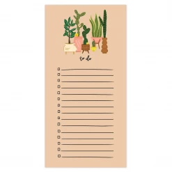 Bloomwolf Studio Tall Plants To Do Notepad W/magnet Stickers