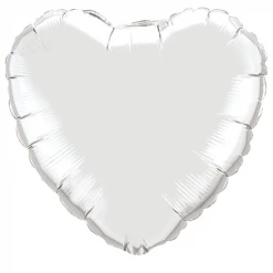 Qualatex 36" Metallic Silver Heart Balloons
