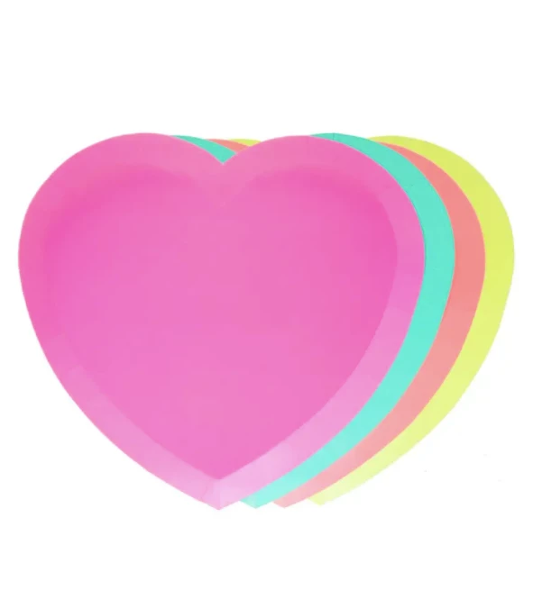 Oh Happy Day Party Shop Heart Plates - Neon Brights 3 Oh Happy Day Party Shop Heart Plates - Neon Brights