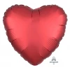 Anagram 18" Satin Luxe™ Red Sangria Heart Balloons